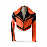 Croptop Orange Biker Jacket