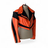 Croptop Orange Biker Jacket