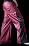 Pantalones Baggy Faux Red Leather