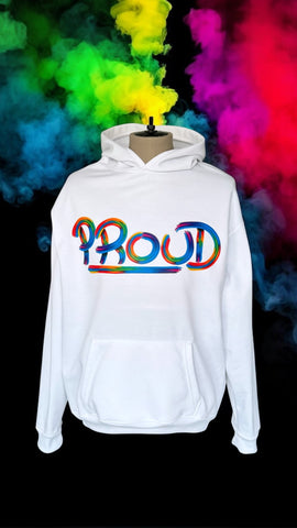Sudadera Proud color blanca (oversize).