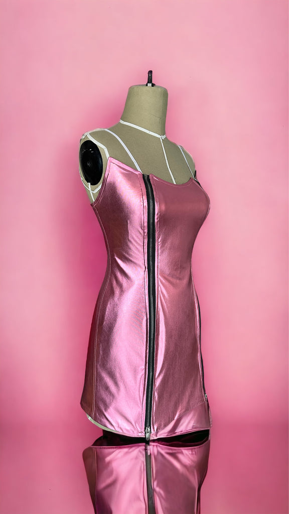 Pink Metallic Dress – Bianchi Brand